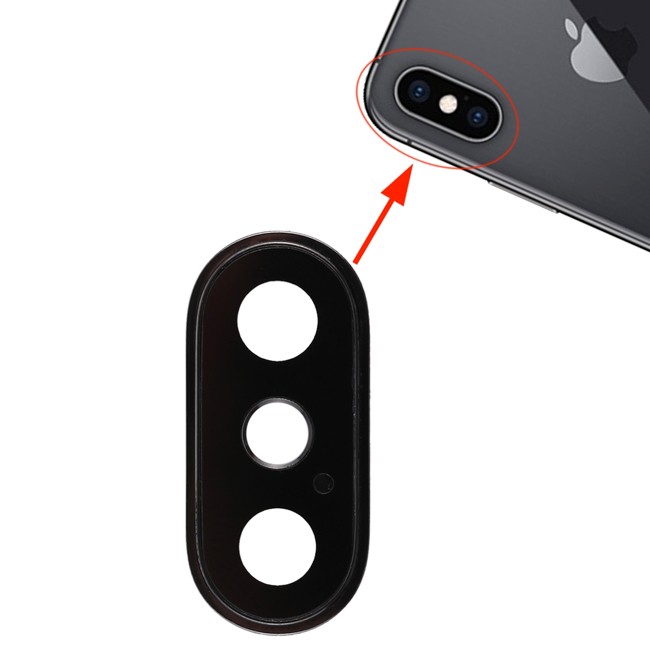 Lentille vitre caméra pour iPhone XS / XS Max (Noir) à 8,90 €
