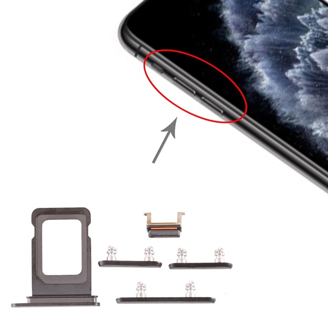 SIM kartenhalter + Knöpfe für iPhone 11 Pro Max (Spacegrau) für 9,90 €