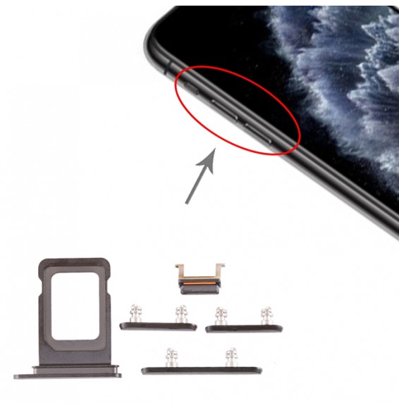 SIM Card Tray + Buttons for iPhone 11 Pro Max (Space Grey)