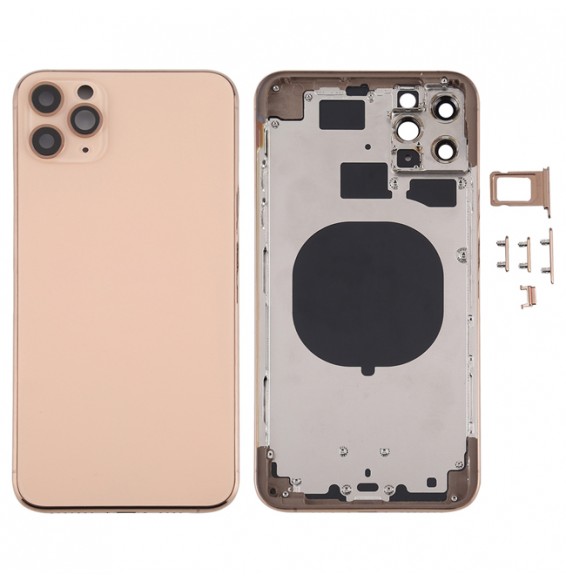 Full Back Housing Cover for iPhone 11 Pro Max (Gold)(With Logo)