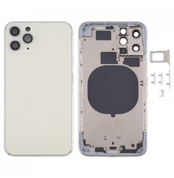 Full Back Housing Cover for iPhone 11 Pro (Silver)(With Logo)