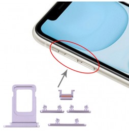 Tiroir carte SIM + boutons pour iPhone 11 (Violet) à 8,90 €
