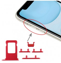 Tiroir carte SIM + boutons pour iPhone 11 (Rouge) à 8,90 €