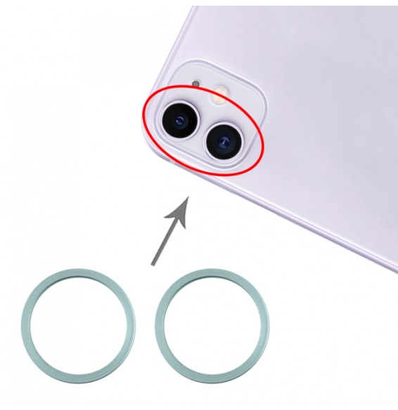 2x Camera Metal Hoop Ring for iPhone 11 (Green)