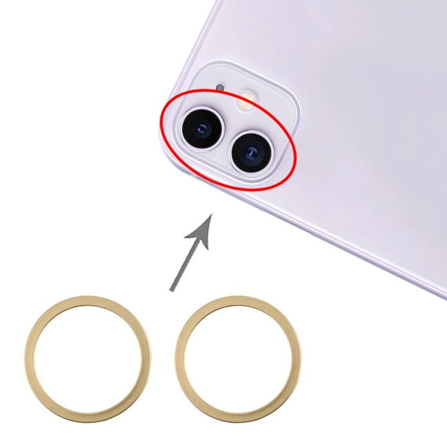 2x Kamerametallschutz für iPhone 11 (Gold) für 6,85 €