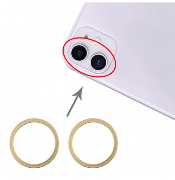 2x Camera Metal Hoop Ring for iPhone 11 (Gold)