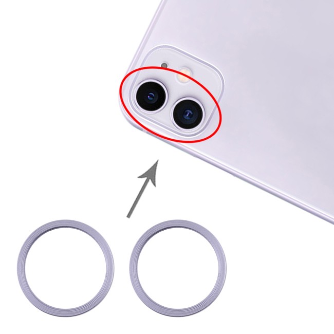 2x Camera Metal Hoop Ring for iPhone 11 (Purple) at 6,85 €