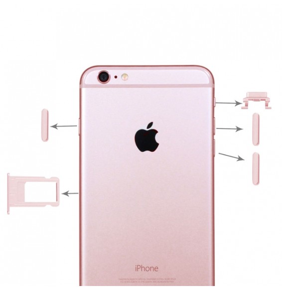 Card Tray + Buttons for iPhone 6 Plus (Rose Gold)