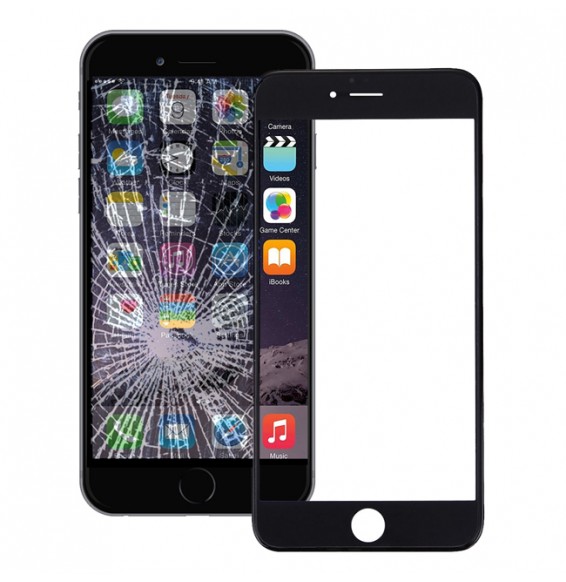 Outer Glass Lens with Adhesive for iPhone 6 (Black)
