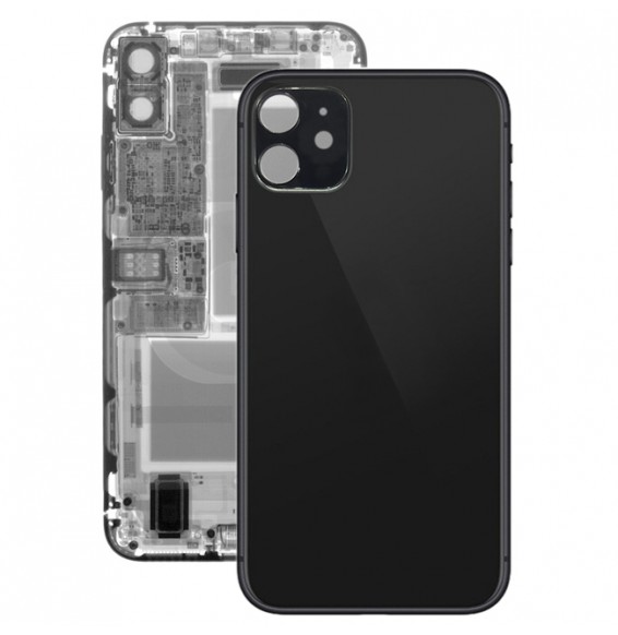 Back Cover Rear Glass for iPhone 11 (Black)(With Logo)