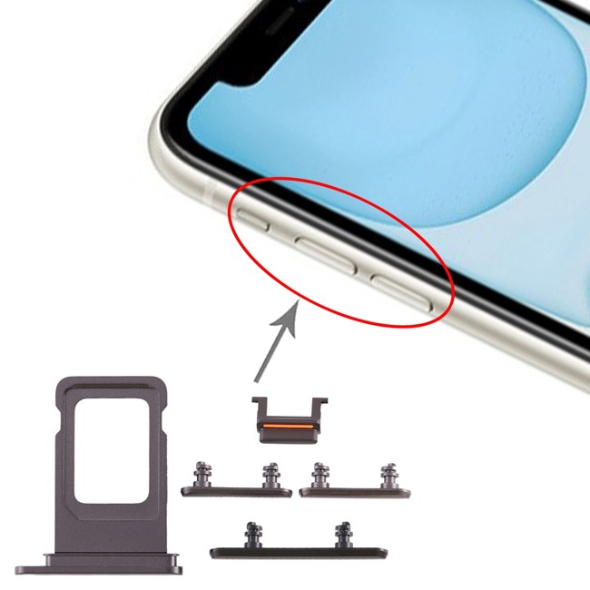 Tiroir carte SIM + boutons pour iPhone 11 (Noir) à 8,90 €