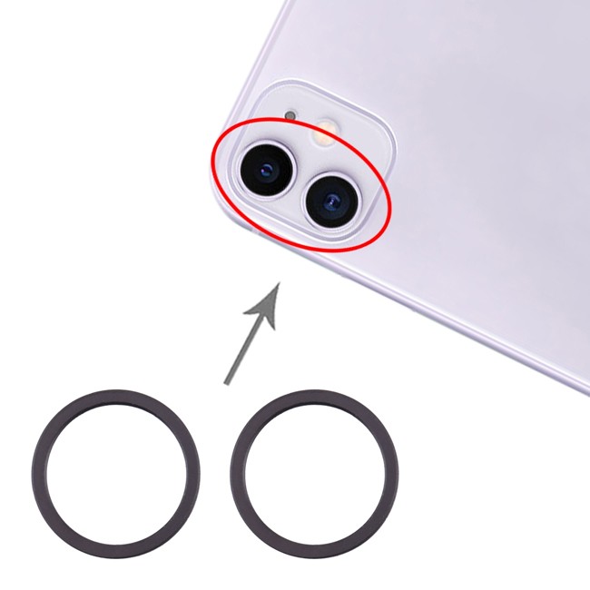 2x Camera Metal Hoop Ring for iPhone 11 (Black) at 6,85 €