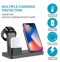 3 in 1 Fast Wireless Charger Station for iPhone, Apple Watch, AirPods (Grey) at 31,95 €