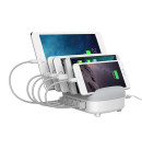 5x Slimme USB laadstation voor telefoons en tablets 40W (Wit)