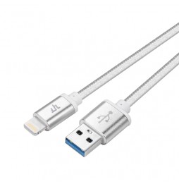 3m MFi gecertificeerd nylon USB kabel voor iPhone, iPad, AirPods 2.4A (Zilver) voor 21,95 €