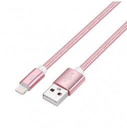 3m MFi gecertificeerd nylon USB kabel voor iPhone, iPad, AirPods 2.4A (Rose Gold) voor 21,95 €