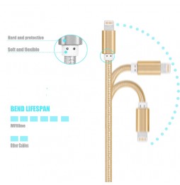 3m MFi gecertificeerd nylon USB kabel voor iPhone, iPad, AirPods 2.4A (Gold) voor 21,95 €