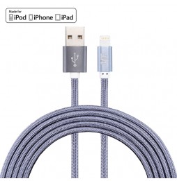 3m MFI Certified Nylon usb cable for iPhone, iPad, AirPods 2.4A (Grey) at 21,95 €