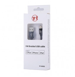 3m MFi gecertificeerd nylon USB kabel voor iPhone, iPad, AirPods 2.4A (Zwart) voor 21,95 €