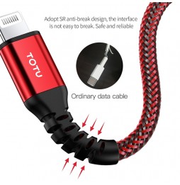 Câble de charge rapide USB-C certifié MFI pour iPhone, iPad, AirPods TOTUDESIGN 1m PD (rouge) à 21,95 €