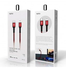 MFi gecertificeerd USB-C snellaadkabel voor iPhone, iPad, AirPods TOTUDESIGN 1m (rood) voor 21,95 €