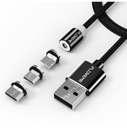 Lightning + Type-C + Micro USB Kabel für iPhone, Samsung, Huawei, Xiaomi... 1m 2A (Schwarz) für 12,50 €