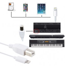 Adaptateur piano USB-B MIDI vers Lightning pour iPhone, iPad à 17,20 €