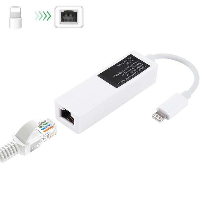 RJ45 Ethernet LAN netwerk naar Lightning adapter voor iPhone, iPad voor €23.75