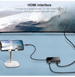Multifunctionele 8 in 1 HUB-adapter 2x USB 3.0 + HDMI + VGA + SD / TF + 3,5mm audiopoort + Lightning voor €39.95