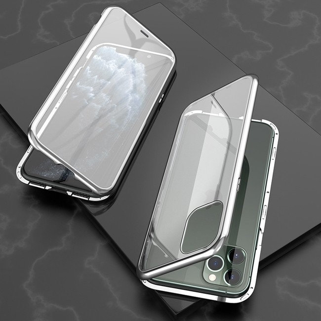 Magnetisch hoesje met gehard glas voor iPhone 11 Pro (Zilver) voor €16.95