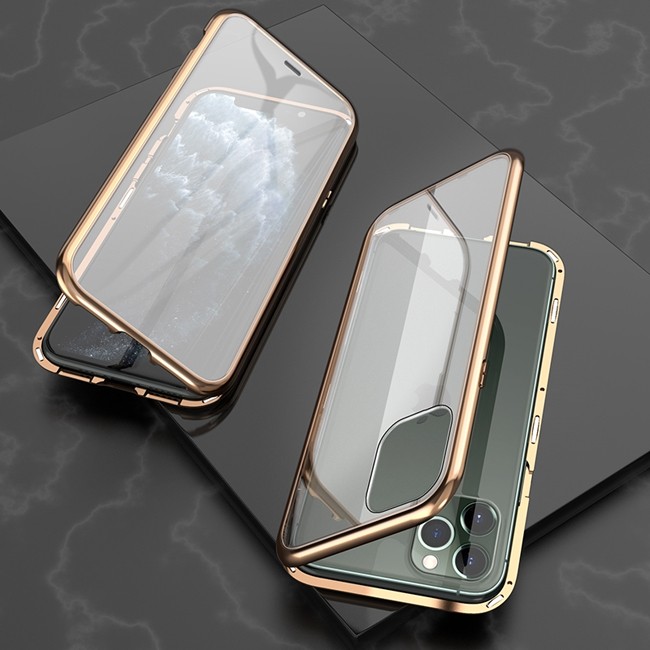 Magnetische Hülle mit Panzerglas für iPhone 11 Pro (Gold) für €16.95