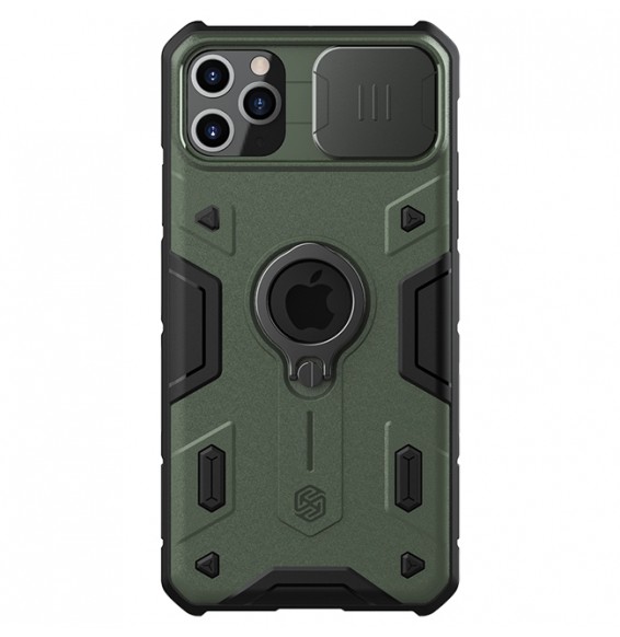 Schockproof Armor Case with Camera Shield & Invisible Ring Holder for iPhone 11 Pro (Green)