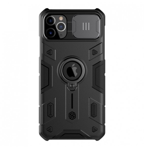 Schockproof Armor Case with Camera Shield & Invisible Ring Holder for iPhone 11 Pro (Black)