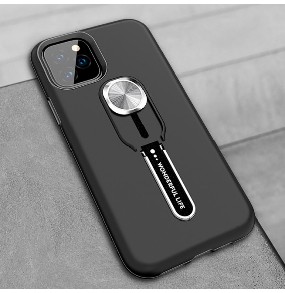 Shockproof Hard Case with Holder for iPhone 11 Pro (Black)