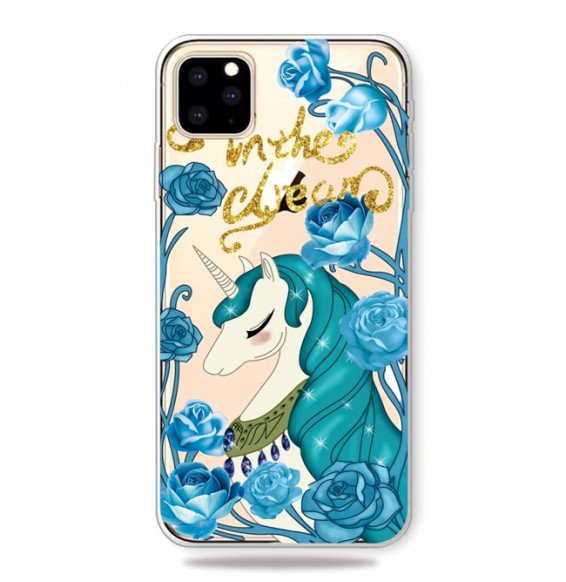 Pattern Soft Case for iPhone 11 Pro (Blue Unicorn)