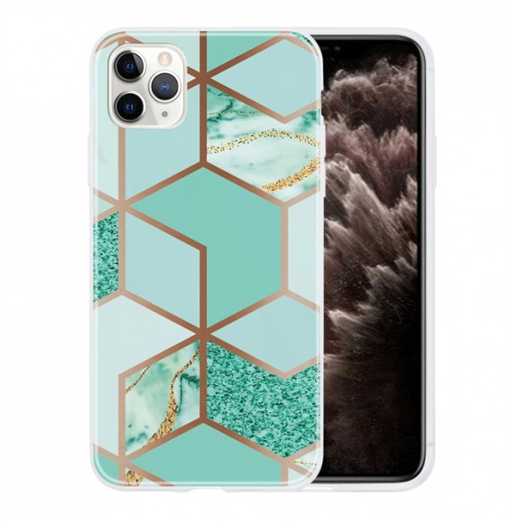 Translucent Geometric Marble Case for iPhone 11 Pro (Green)