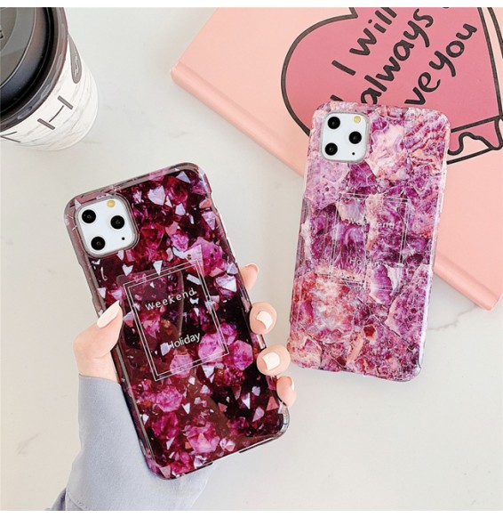 Smooth Marble Case for iPhone 11 Pro (Purple Stone F12)