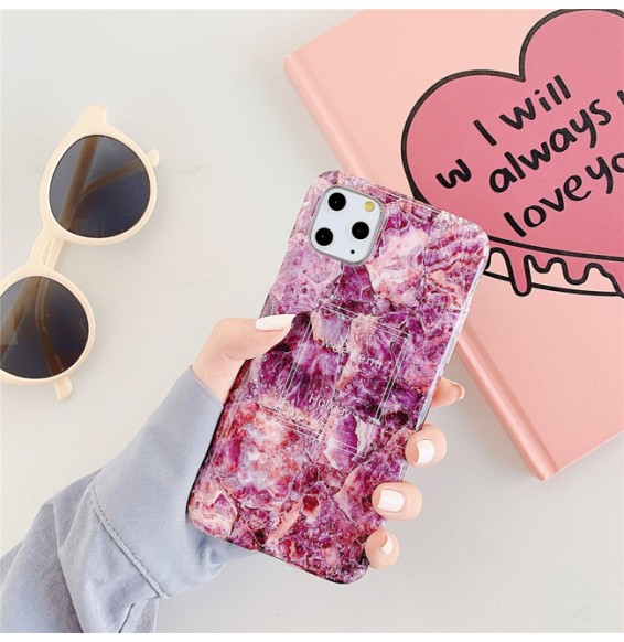 Smooth Marble Case for iPhone 11 Pro (Purple Stone F10)