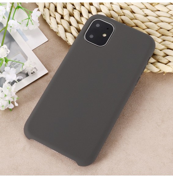 For iPhone 11 Pro Solid Color Liquid Silicone Shockproof Case (Olive Green)