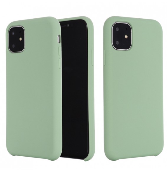 For iPhone 11 Pro Solid Color Liquid Silicone Shockproof Case (Mint Green)
