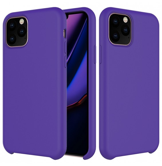 Solid Color Silicone Shockproof Case For iPhone 11 Pro (Purple)
