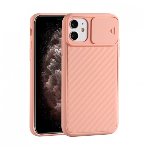 Anti-Slip Case with Sliding Camera Cover for iPhone 11 Pro (Pink)