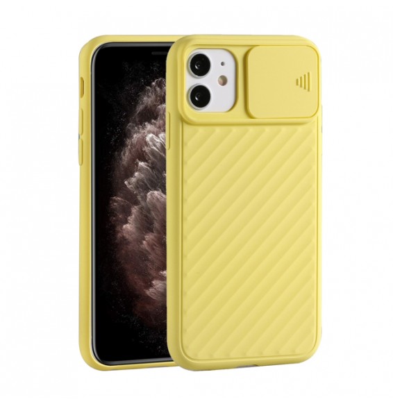 Anti-Slip Case with Sliding Camera Cover for iPhone 11 Pro (Yellow)