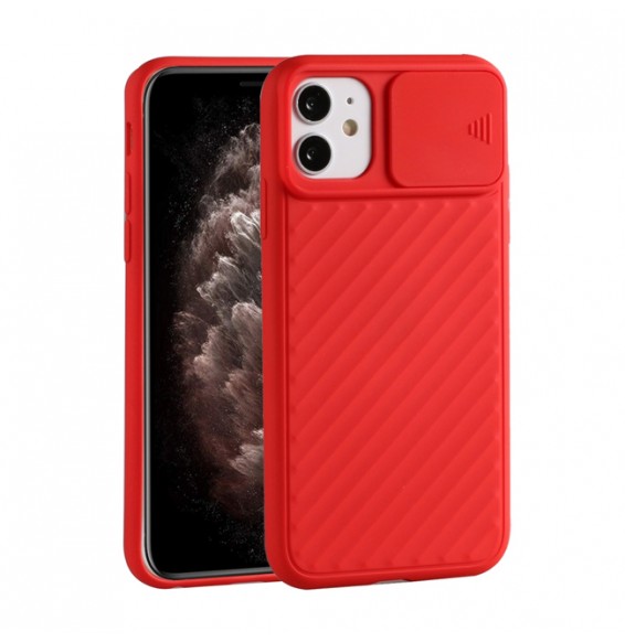 Anti-Slip Case with Sliding Camera Cover for iPhone 11 Pro (Red)