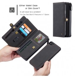 Leren Afneembare portemonnee hoesje voor iPhone SE 2020/8/7 CaseMe (Zwart) voor €31.95
