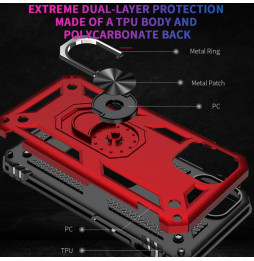 Armor Schokbestendig Ring hoesje voor iPhone 12 (Zilver)