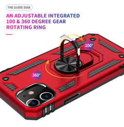 Armor Schokbestendig Ring hoesje voor iPhone 12 (Zilver)