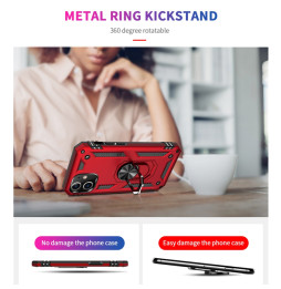 Armor Schokbestendig Ring hoesje voor iPhone 12 (Zilver)