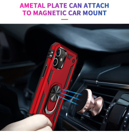Armor Schokbestendig Ring hoesje voor iPhone 12 (Zilver)
