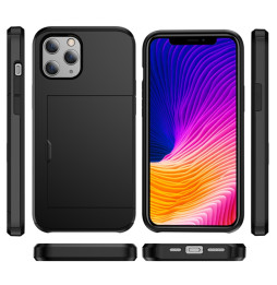 Armor schokbestendig robuuste hoesje met kaartsleuven voor iPhone 12 (Zilver)
